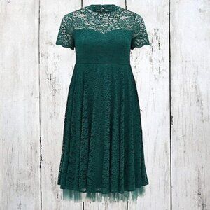 Torrid Special Occasion Green Lace Dress